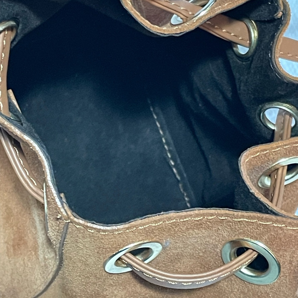 Anna Paola suede , genuine leather fringe bucket bag - Picture 7 of 13